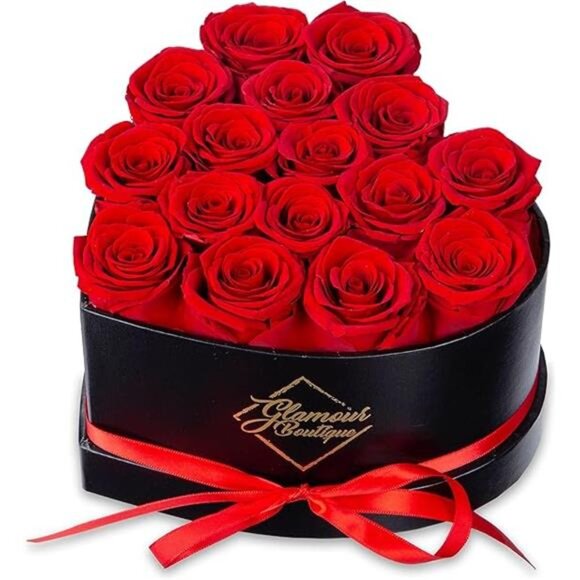 16 Forever Flower Heart Shape Box - Preserved Roses, Immortal Roses Gift - Picture 8 of 8